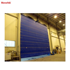 Vertical lifting fabric door