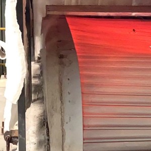 Flat horizontal steel fire shutter door